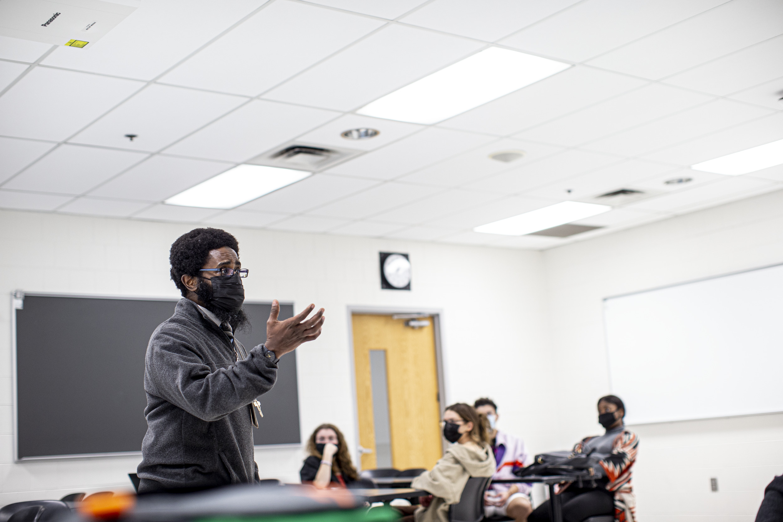 Klein instructor speaks to class.