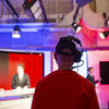 Student shown producing a tv show.