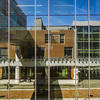image of reflective windows on campus.