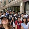 group of students outside a television studio